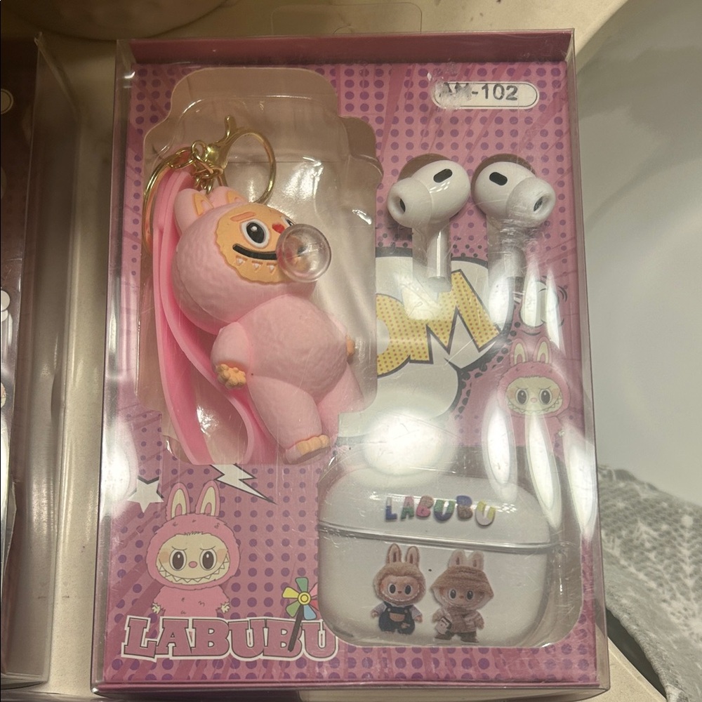 LABUBU White Wireless Earbuds with Case